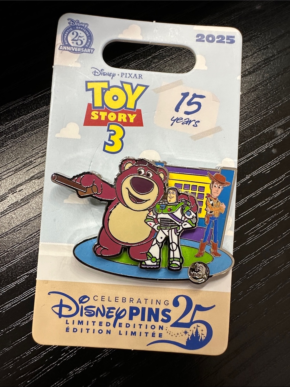 Disney Toy Story 3 Enamel Pin - Lotso Pink, Buzz White & Green